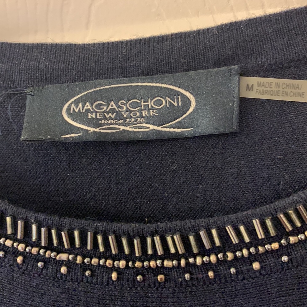 Magaschoni silk cashmere embellished sweater M - Picture 4 of 7